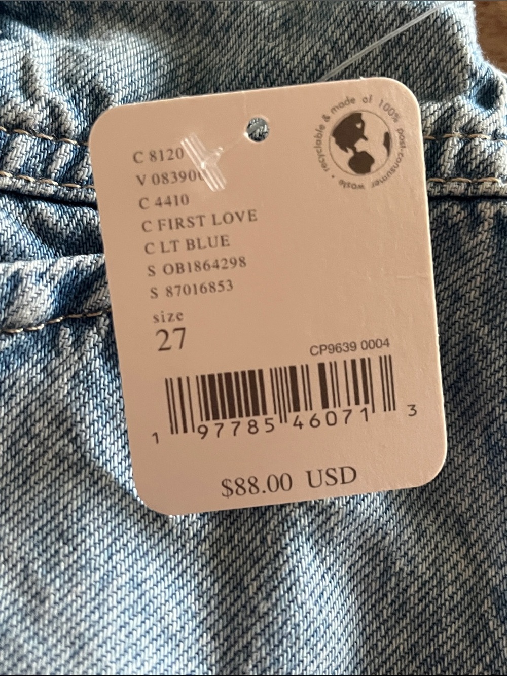 Free People Light Blue Button-Front Denim Mini Skirt - Picture 3 of 5